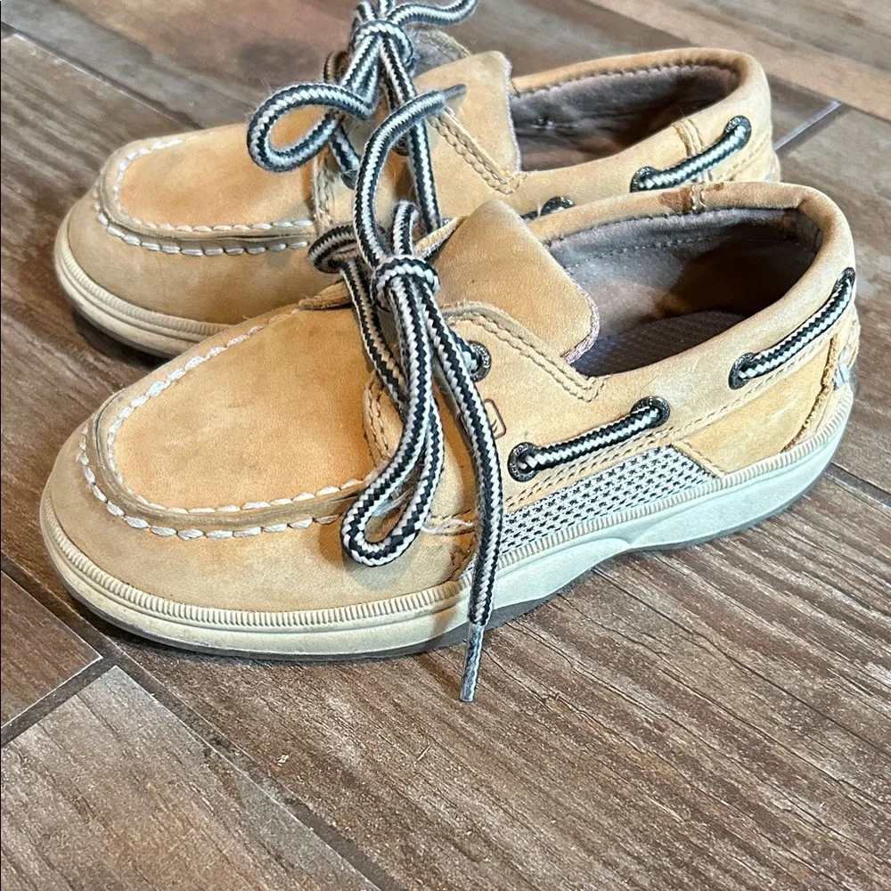 Kids Sperry tan intrepid Boat Shoes